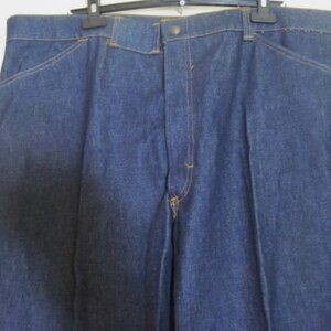 Big Mens Original WORKWEAR ~Size 46W X 32L~Heavy Duty Denim-Brass Zip Jeans~NEW